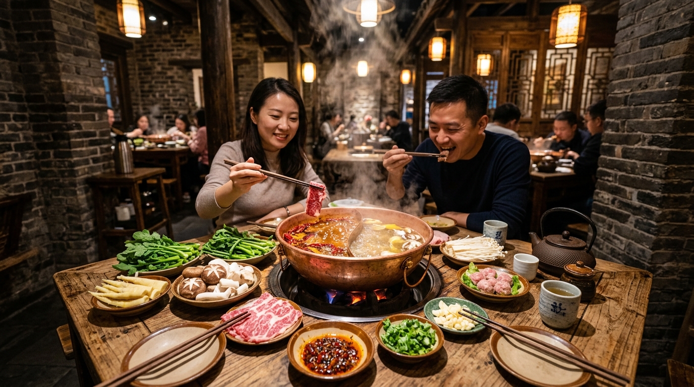Chongqing Authentic Hotpot Dining Experience with Dual Broths