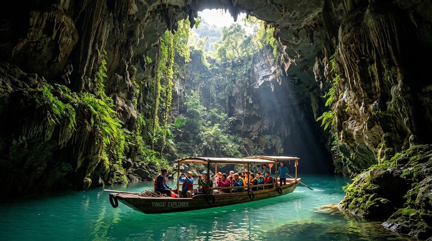 Dongtian Wonderland Subterranean Karst Cave Boat Expedition