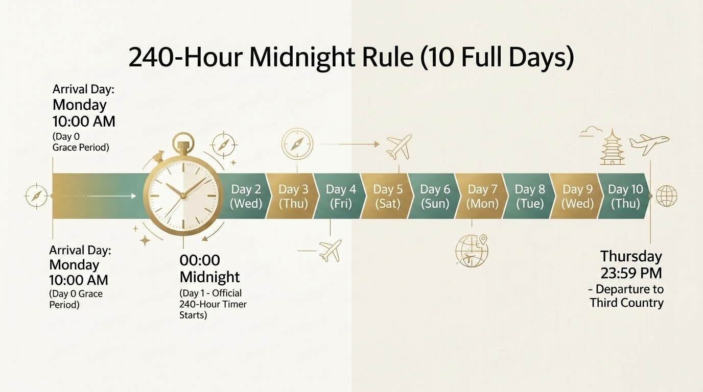 The 240-Hour Midnight Rule Timeline Infographic